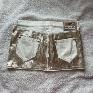 Blugirl Folies White & Gold Sequin Skirt